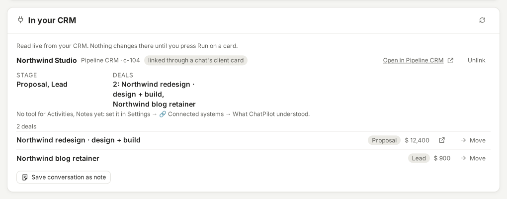 A person linked to their CRM record